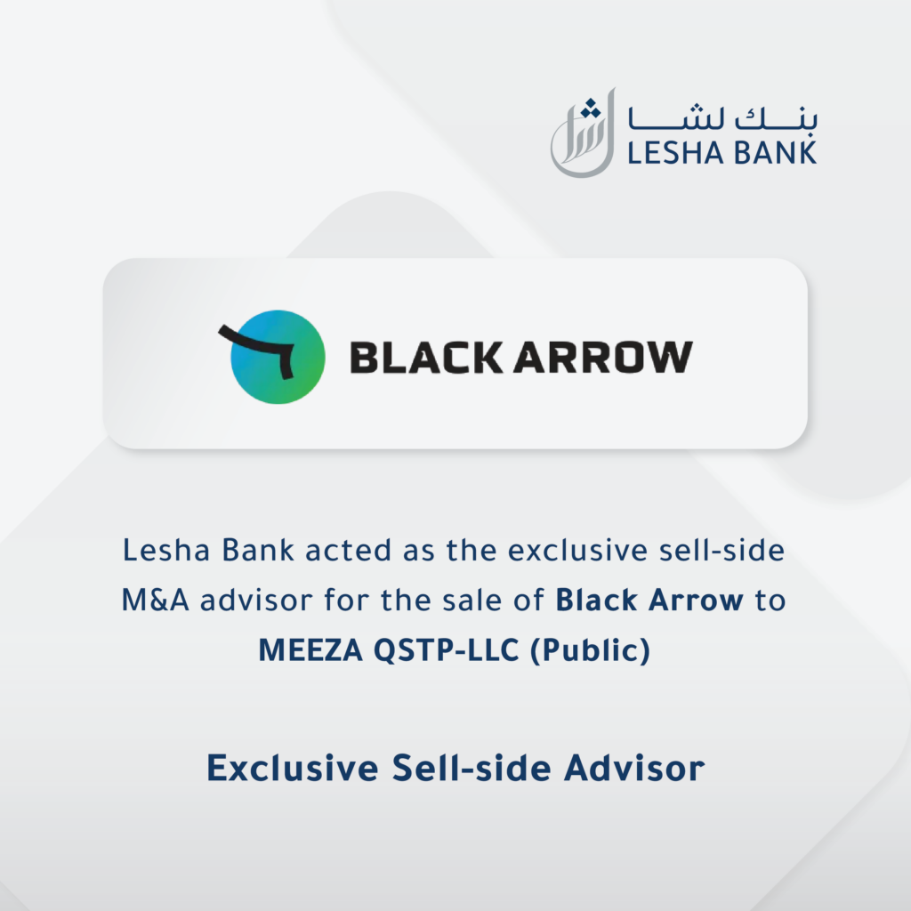 Lesha Bank acted as the exclusive sell-side M&A advisor for the sale of Black Arrow to Meeza QSTP