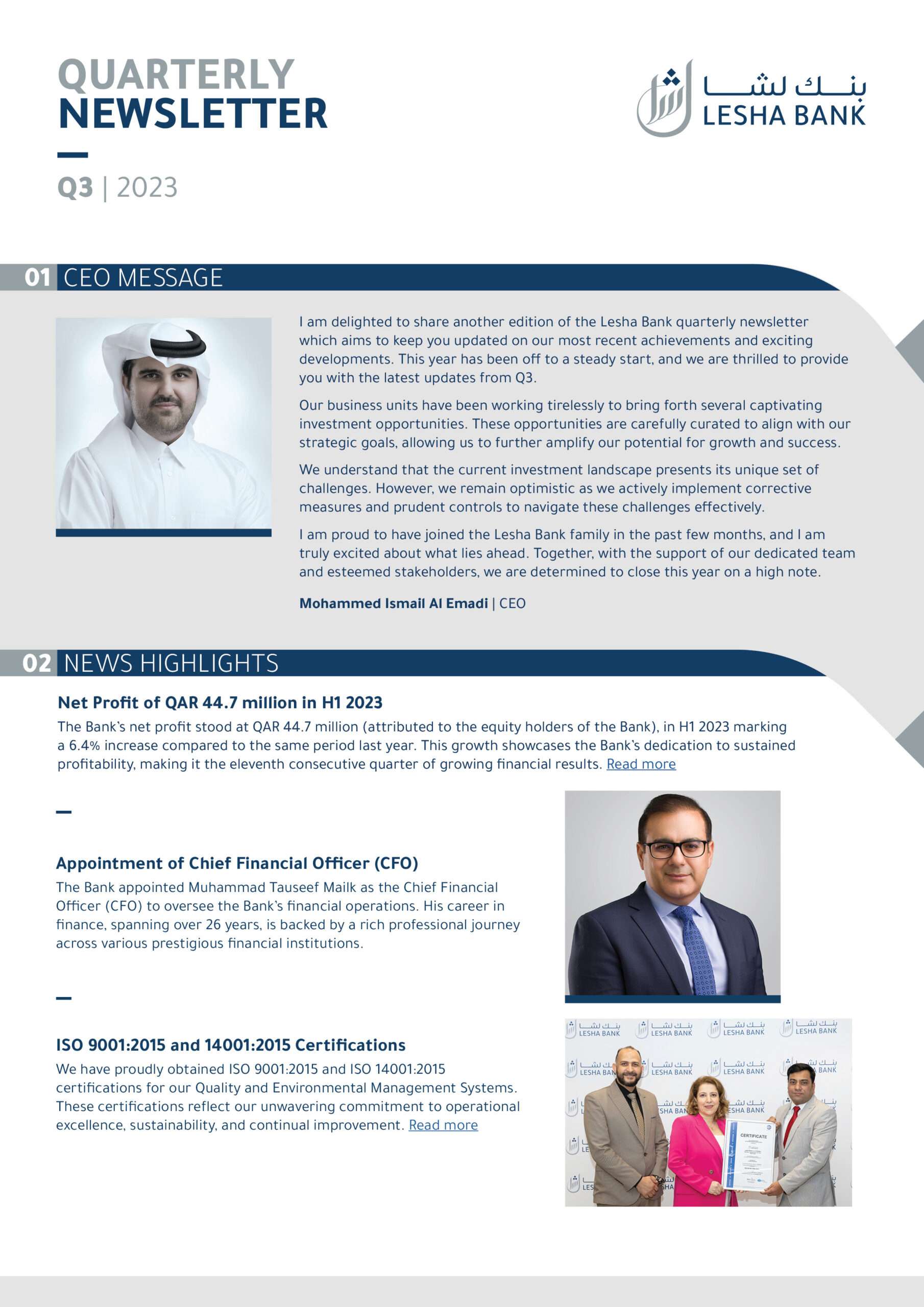 Newsletter Q3 – 2023